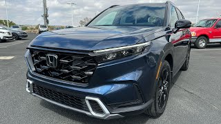 2023 Honda CRV Sport Touring Hybrid  Canyon River Blue Metallic  Walkaround [upl. by Tannen]