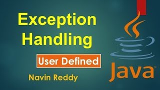 95 Exception Handling  User Defined [upl. by Ecirtap]