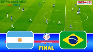 ARGENTINA vs BRAZIL  Copa America 2024 Final  Full Match All Goals  PES Gameplay PC FL 24 [upl. by Koosis]