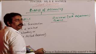 CASH BASIS AND ACCRUAL BASIS OF ACCOUNTANCY  MATHUR SIR CLASSES [upl. by Stovall]