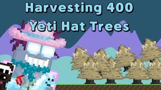 Growtopia  Harvesting 400 Yeti Hat Trees [upl. by Eeresid827]