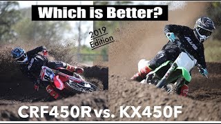 2019 Kawasaki KX450F vs 2019 Honda CRF450R Works Edition [upl. by Aniluj]