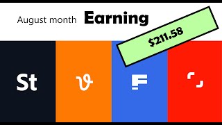 Earning in August month Adobe stock vecteezy freepik and shutterstock viralvideo  cr7 [upl. by Hattie]