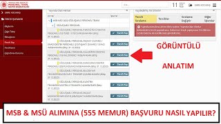 BAŞVURU BAŞLADI  555 MEMUR ALIMINA BAŞVURU NASIL YAPILIR GÖRÜNTÜLÜ ANLATIM  MSB amp MSÜ ALIMI [upl. by Niki]