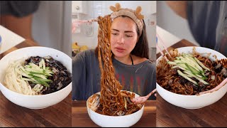 The Best Jjajangmyeon Recipe  Korean Chinese Black Bean Noodles  Mukbang [upl. by Trista735]