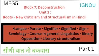 Block 7 Deconstruction  Langue  Parole Signifier Signified Course in General Linguistics part1 [upl. by Sandberg24]