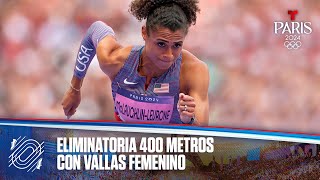 Highlights Atletismo Fase eliminatoria 400m con vallas para mujeres  Juegos Olímpicos París 2024 [upl. by Cocks521]