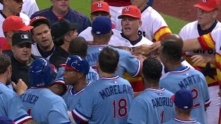 TEXHOU Odor Conger exchange words as benches clear [upl. by Pennington]