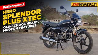 Hero Splendor Plus Xtec Walkaround  Heros iconic workhorse now with segment first features [upl. by Oesile]