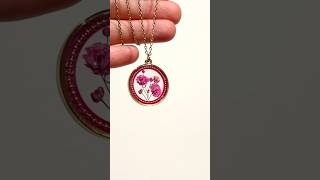 DIY UV Resin Jewelry with Pressed Flowers amp Mica powder  tutorial ⬆️ necklace crafts jewellery [upl. by Charmine]