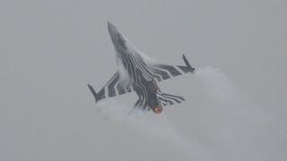 General Dynamics F16A MLU Fighting Falcon Belgian Air Component flying display at Kleine Brogel [upl. by Kcirednek]