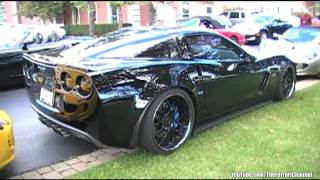 Heavily Modded quotBatmanquot 427 Corvette w Corsa Proformance Exhaust  Details [upl. by Veriee]