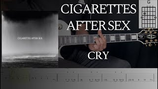 Cigarettes After Sex  Cry  Guitar cover with tabs tutorial [upl. by Ivory]