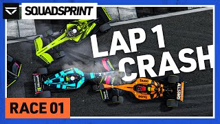 OPENING LAP CHAOS  SquadSprint Race 1 by MOBIUZ [upl. by Knox107]