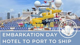 Embarkation Day  From Hotel to Port to Ship on the Carnival Sunrise [upl. by Chill]