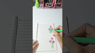 Page decoration ideas for school❤️🌹📒📒youtubeartdiyyoutubeshort 🌹 [upl. by Nuavahs]