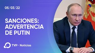 Putin las sanciones contra Rusia quotson como una declaración de guerraquot [upl. by Jolene]