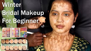 Winter Bridal Makeup Best Affordable Bridal Makeup For Beginners Step By Step Makeup Tutorial [upl. by Marsh]