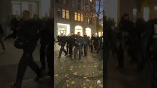 Police detain protesters during a demonstration in support of Palestine and Lebanon held in Berlin [upl. by Annavaig]