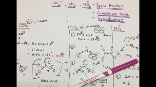 NO2  NO2 NO2 Lewis dot structure Identification of Coordinate Bond and hybridisation [upl. by Herson]