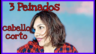 3 Peinados Para Cabello Corto Y En Capas  Hairstyles For Short Layered Hair navidad diciembre [upl. by Ahsatak293]