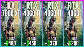 RX 7800 XT vs RTX 4060 TI 16GB vs RTX 4060 TI vs RTX 4060  Test in 25 Games [upl. by Hahsia651]