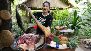 Yummy cow tail cooking with country style  Amazing cooking video [upl. by Noek]