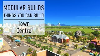 Town Centre  Cities Skylines Modular Builds  No Mods Mini Build Guides [upl. by Aiek]