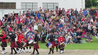 RCMP and Ottawa Police Service pipe bands RCMP Musical Ride Sunset Ceremonies  clip 4769 [upl. by Nanahs]