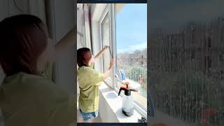 Double sided glass cleaner Glass cleaning tool Window cleaner glass glasscleaner viralvideo 9 [upl. by Sesiom]