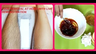 NATURAL HAIR REMOVAL AT HOME WITH LIVE DEMONSTRATION [upl. by Akemehs]