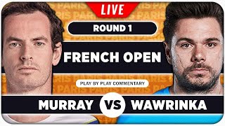 MURRAY vs WAWRINKA • French Open 2024 • LIVE Tennis PlaybyPlay Stream [upl. by Eannyl526]