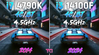 i7 4790K vs i3 14100F  10 Generation Difference [upl. by Maiocco]