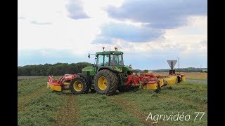 Fauchage de luzerne  John Deere 7810Pottinger  Agrividéo 77 [upl. by Nyledaj]