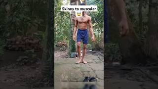 Skinny 🔥🔥to muscular transformation in just 30 second 🤯💀 music funk shorts transformation [upl. by Anasiul258]