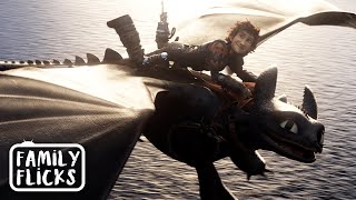 Flying With The Dragon Rider  How To Train Your Dragon 2 2014  Family Flicks [upl. by Hobie]