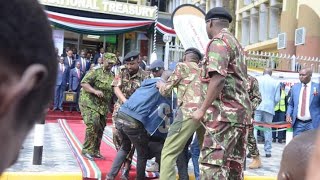 DRAMA Man arrested after slapping Treasury CS outside Parliament [upl. by Ryon]