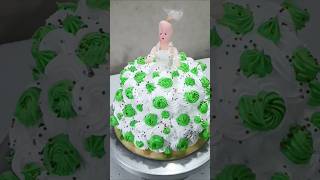 Doll design 🤍💚 cake short YouTube trending video [upl. by Gennie683]