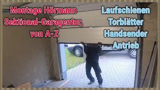 Montage Hörmann GaragenSektionaltor LPU 42 MSicke ZBeschlag Antrieb ProMatic Serie 3 [upl. by Yrac]