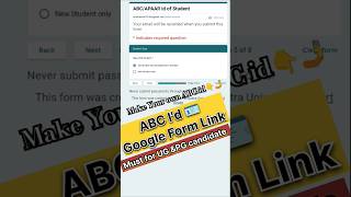 ABC Id Card kaise banaye ABC Id Google Form Link shorts trending abcidcard [upl. by Aelak]