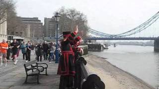 Beefeaters demonstrate the Windsor Wave [upl. by Nnylyoj]