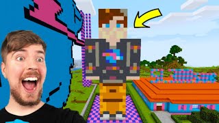 MrBeast Skin STATUE in Minecraft [upl. by Tennies]