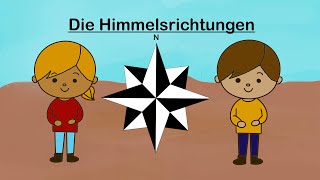 Lernvideo 1 Die Himmelsrichtungen  HSU Grundschule [upl. by Ailina]