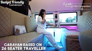 Tour Our NEW Budget Friendly Caravan on Traveller 26 seater  Motorhome Adventures [upl. by Terrell328]