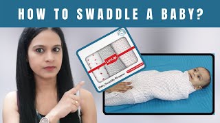 How to Swaddle a Baby   Luvlap 100 Cotton Muslin Baby Swaddle Wrapper Review  By Mommy Talkies [upl. by Yuma31]