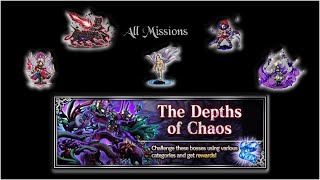 FFBE 8th Anniversary The Depths of Chaos Challenge All Missions [upl. by Ylahtan]