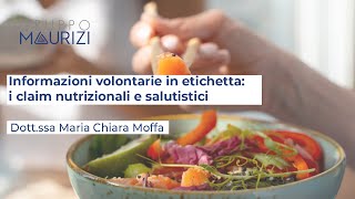 Informazioni volontarie in etichetta i claim nutrizionali e salutistici [upl. by Emilee]