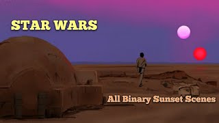 Star Wars All Binary Sunset Scenes [upl. by Eelrefinnej831]