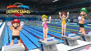 Swimming  Hard  Mario amp Sonic At The Olympic Games Tokyo 2020 Mario Peach Daisy Luigi Wario DK [upl. by Airat]