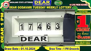 DEAR LOTTERY 1PM LIVE 01102024 [upl. by Haelem]